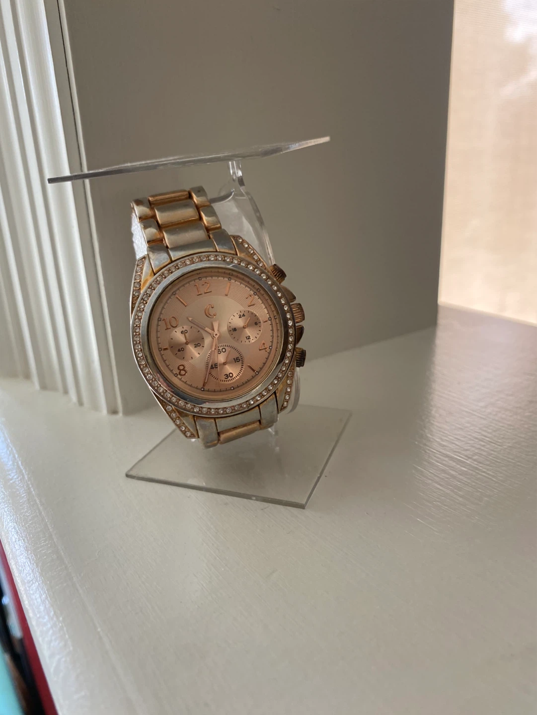 Ladies Rose Gold Chronograph Watch