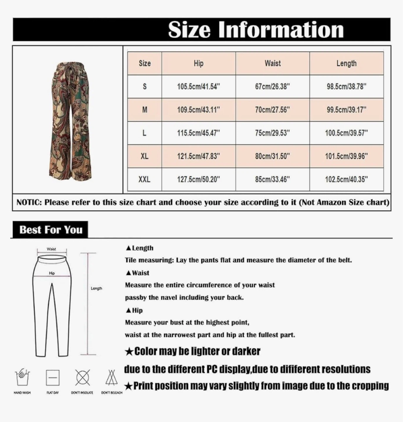 Paisley Print Wide Leg Pants - Size Medium - photo 4