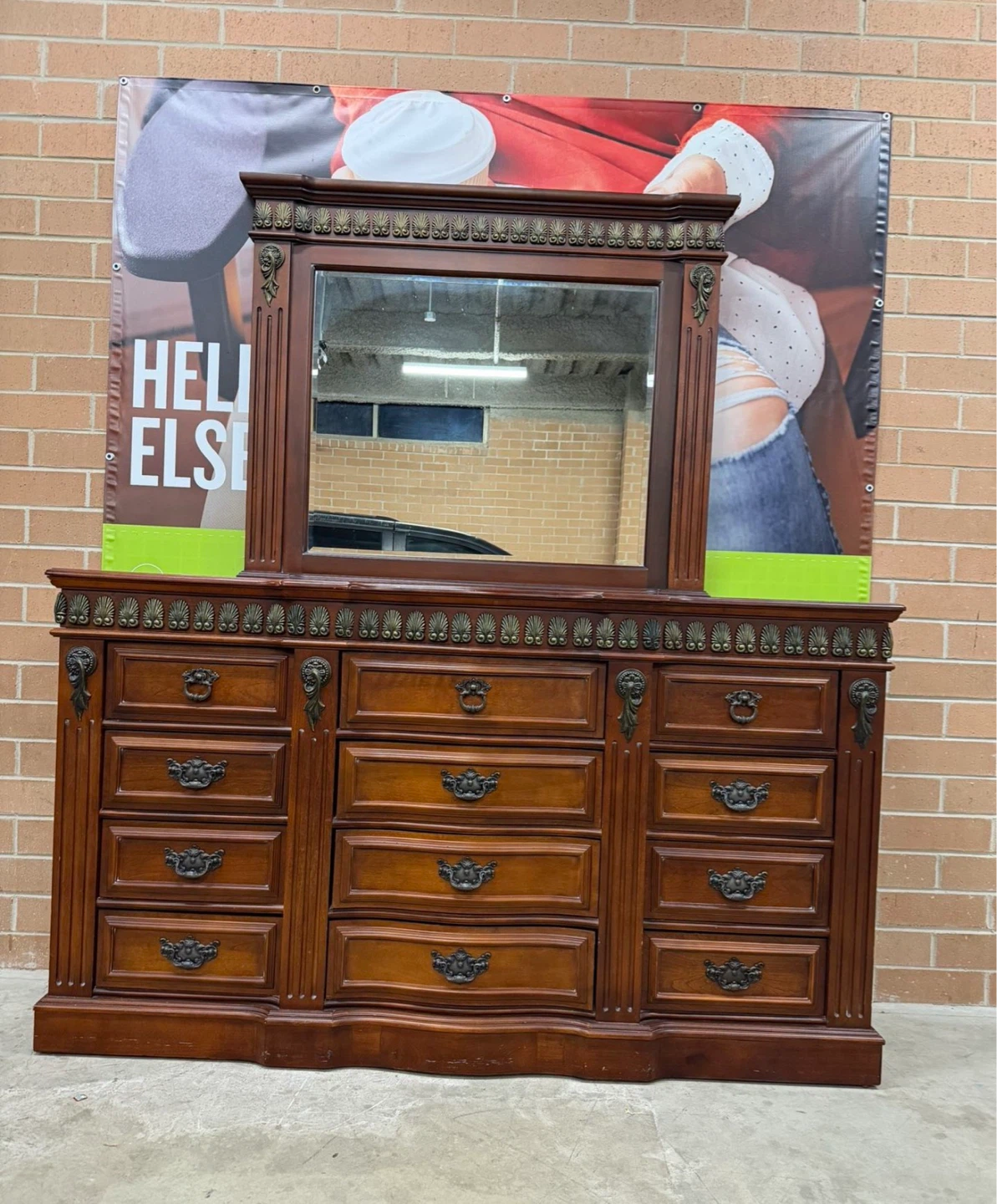 12 drawers Dresser with mirror