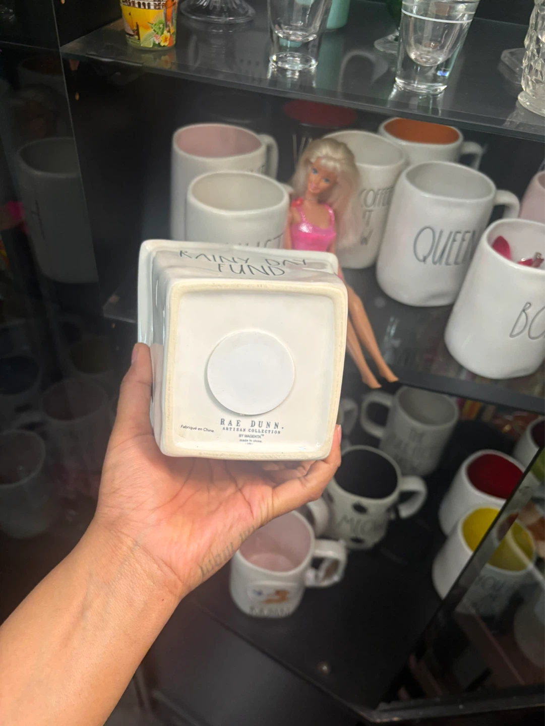Rae Dunn "Rainy Day Fund" Ceramic House Coin Bank - photo 2