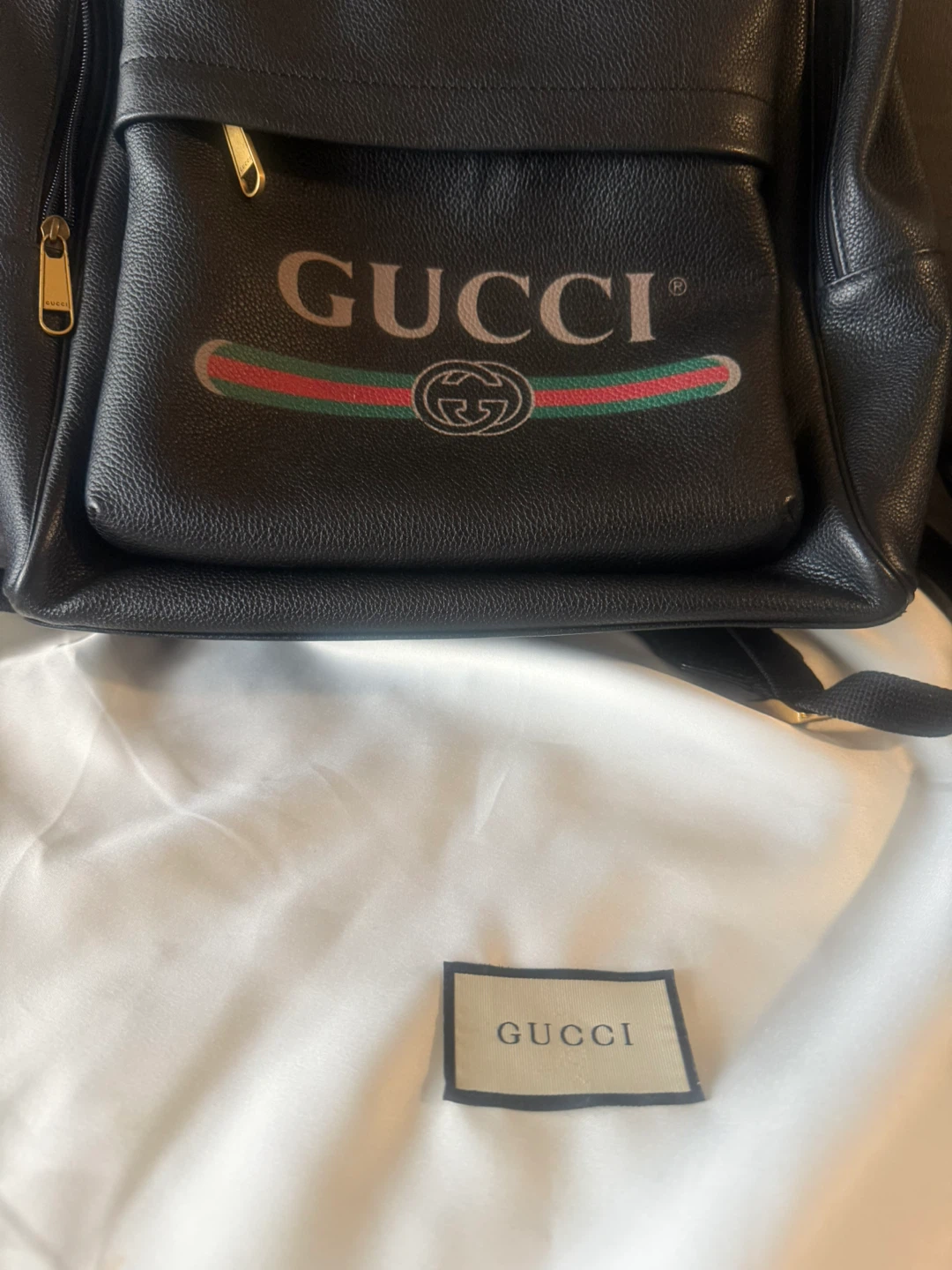 Gucci Black Leather Backpack