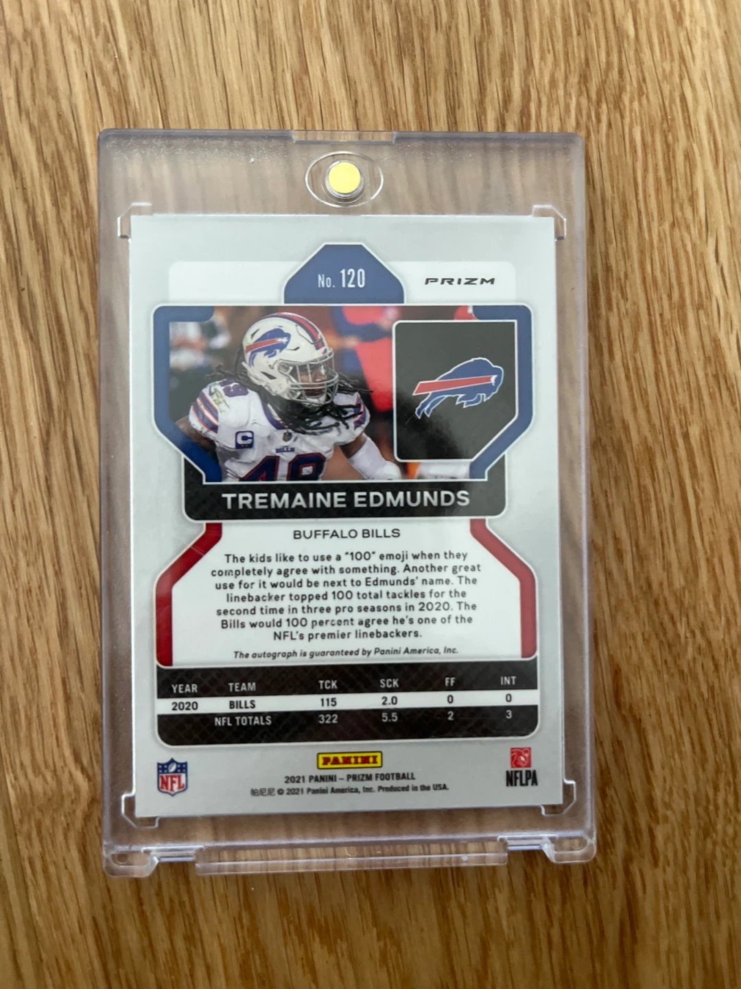 2021 Panini Prizm Tremaine Edmunds Buffalo Bills Football Card - photo 2