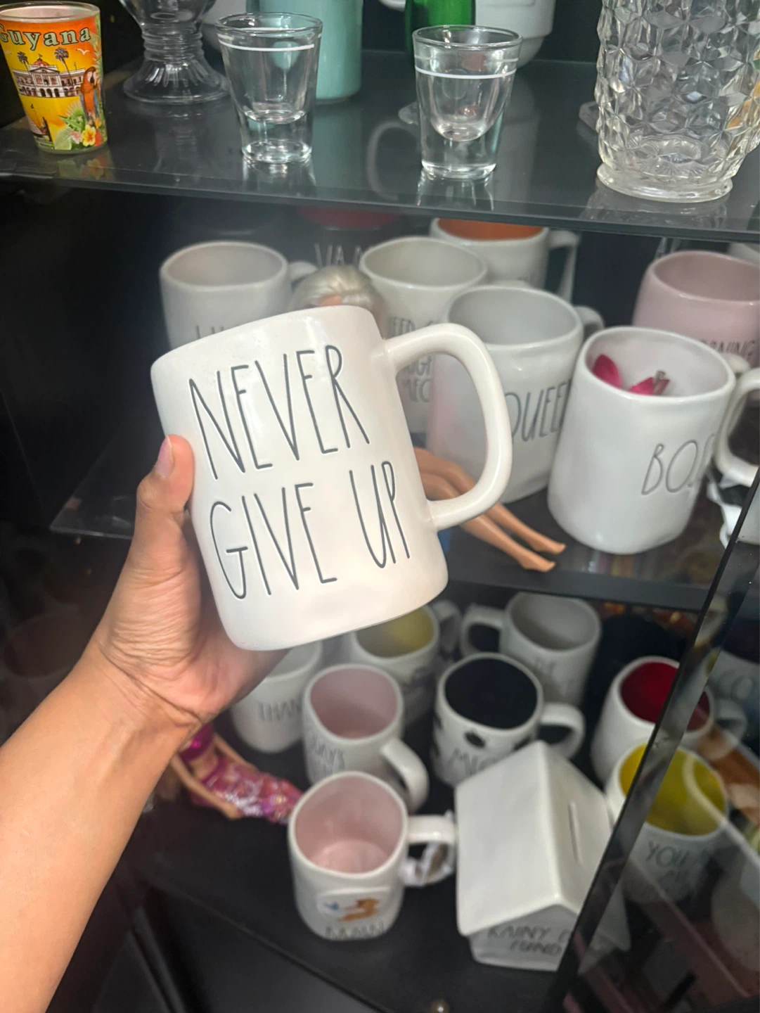 Rae Dunn "Never Give Up" Mug