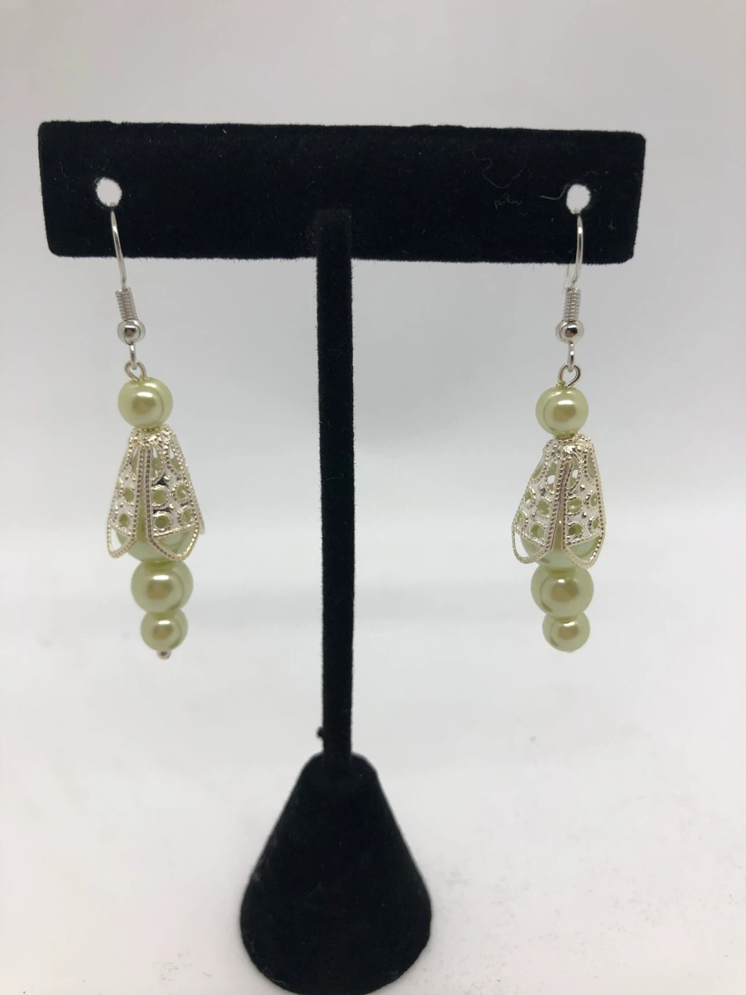 Dangle Earrings with Beads and Filigree Cages - photo 2