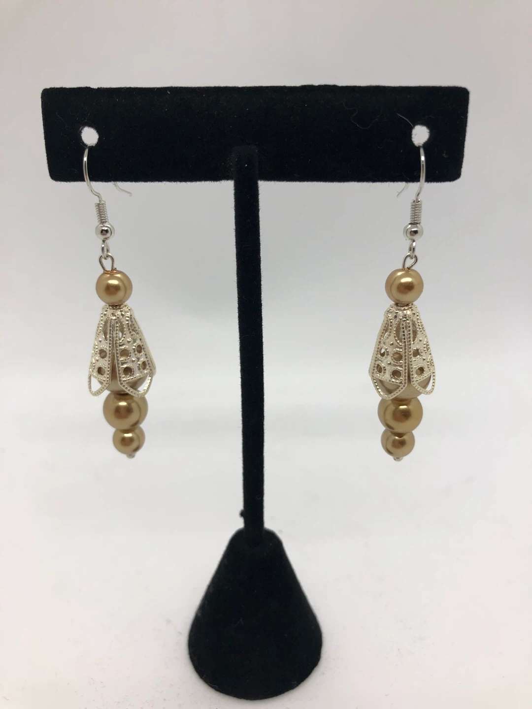 Dangle Earrings with Beads and Filigree Cages - photo 3