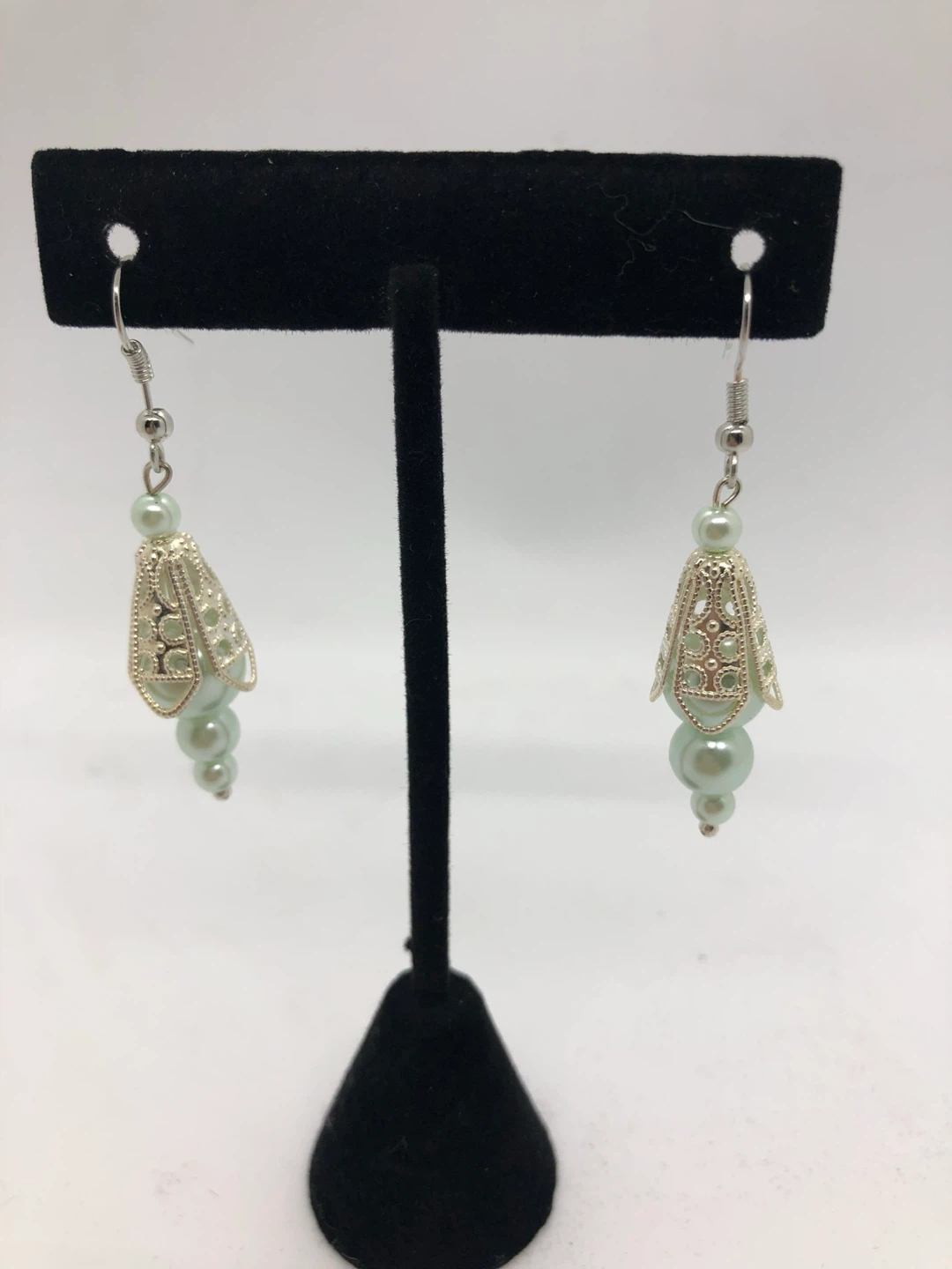 Dangle Earrings with Beads and Filigree Cages