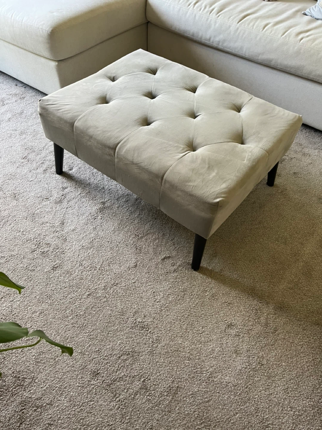 Tufted Velour Ottoman Bench