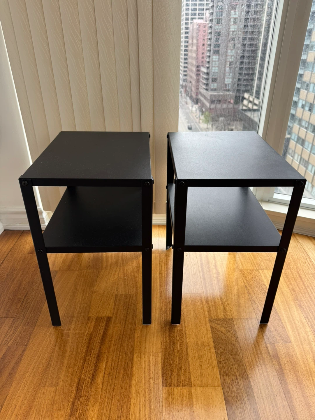 Black 2-Tier Side Table