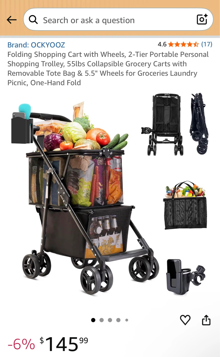 Folding Shopping Cart -Like New