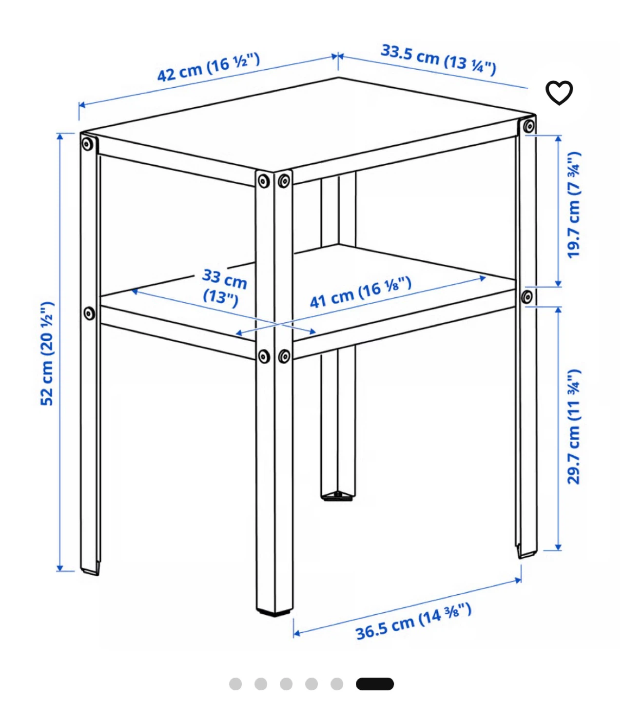 Black 2-Tier Side Table - photo 3