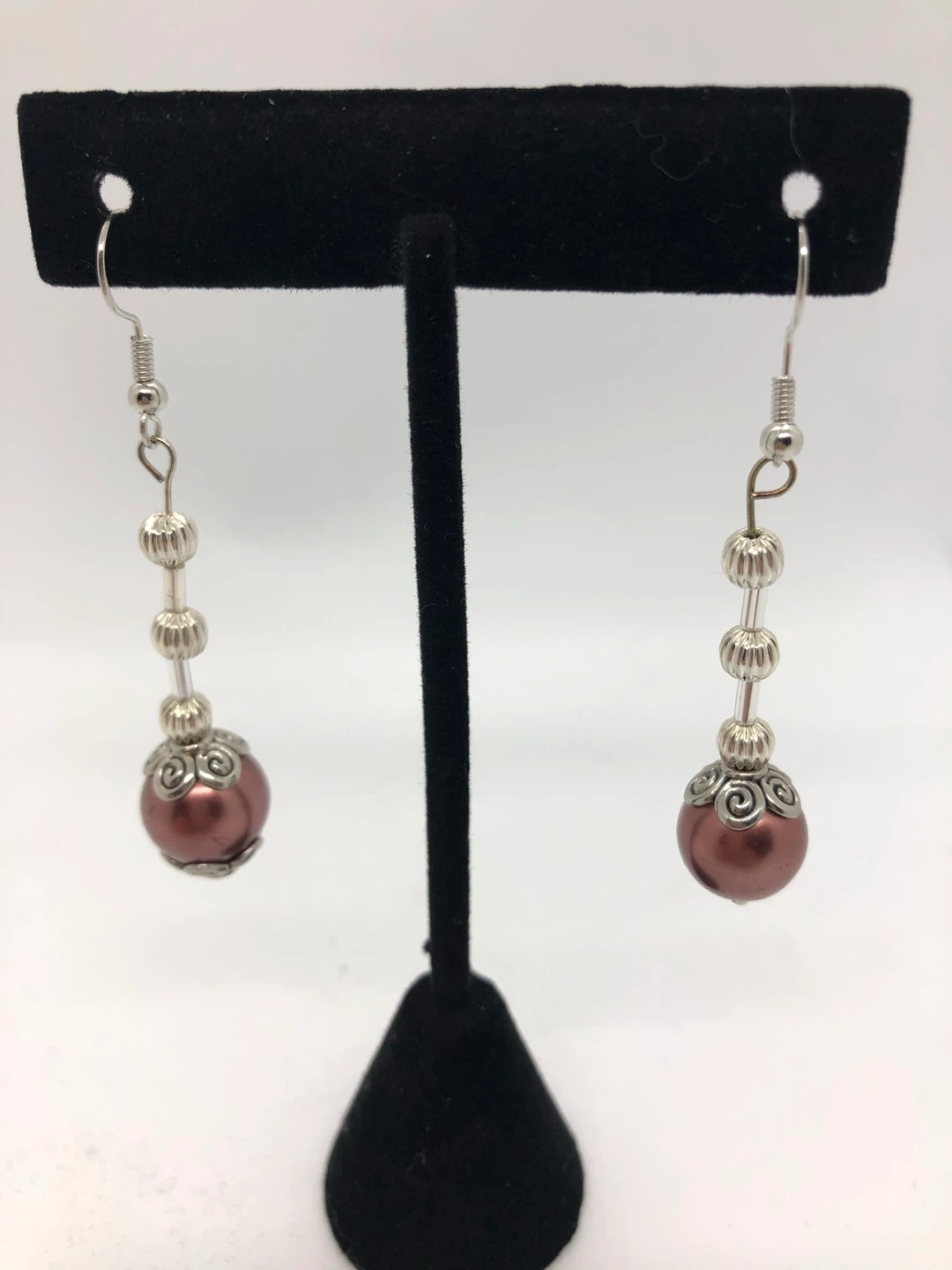 Pink Beaded Dangle Earrings - photo 3