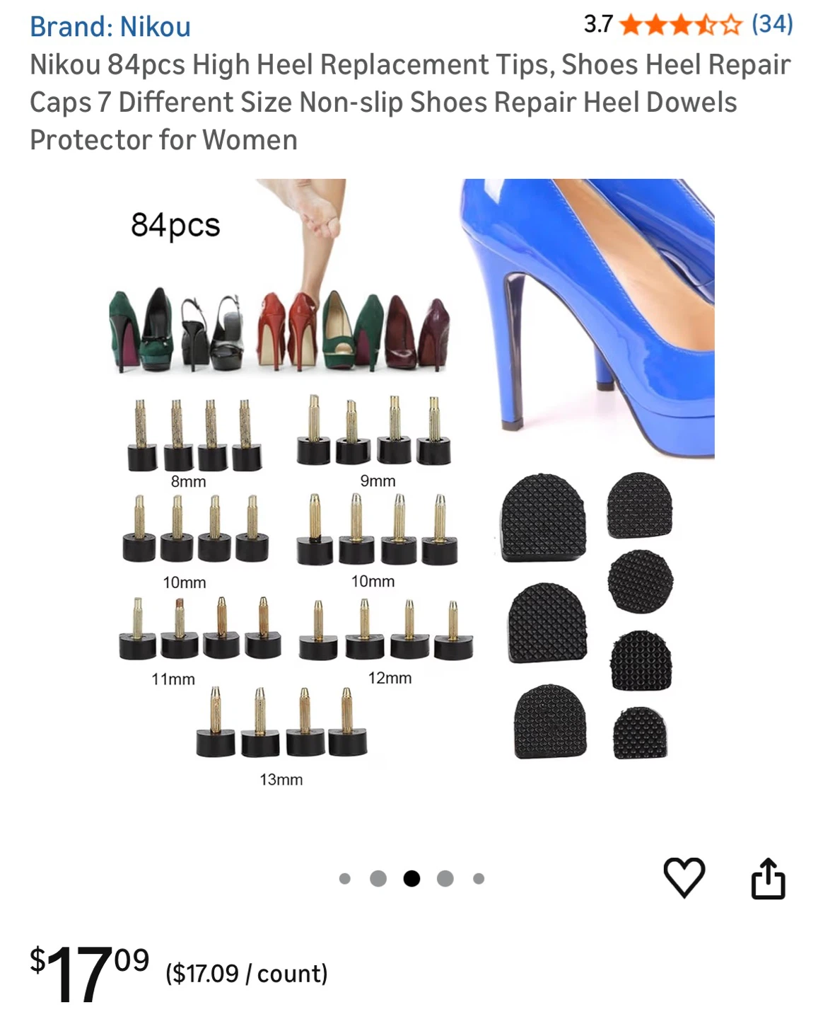 Nikou High Heel Replacement Tips (82 in total, various sizes)