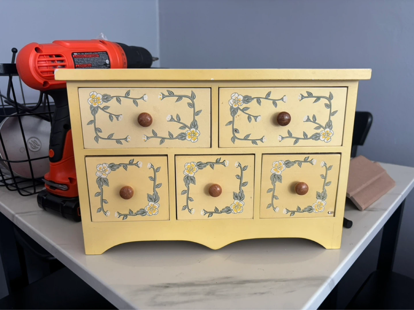 Yellow Floral 5-Drawer jewelry box small - photo 2