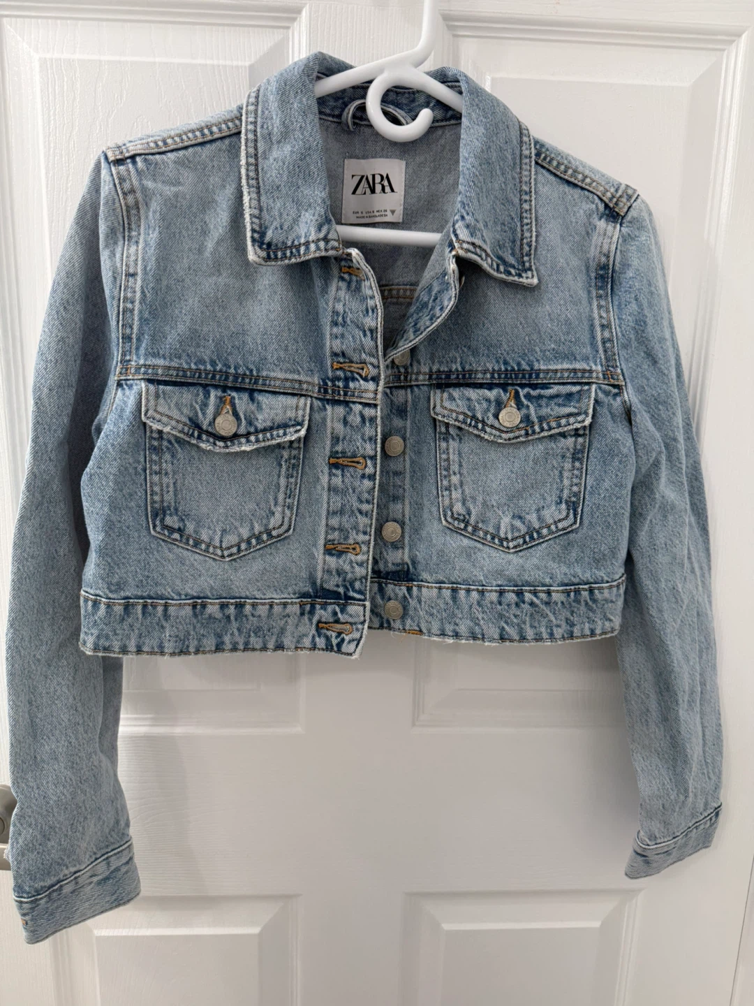 Zara Cropped Denim Jacket - Size S