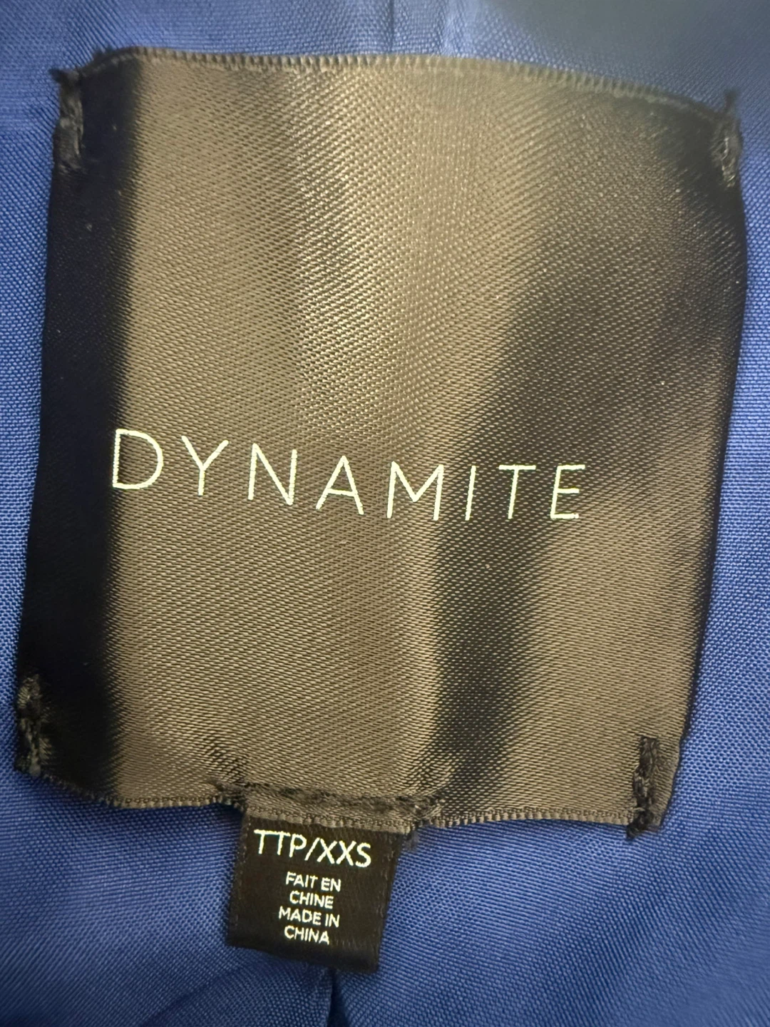DYNAMITE Blue Double-Breasted Cropped Jacket - photo 2