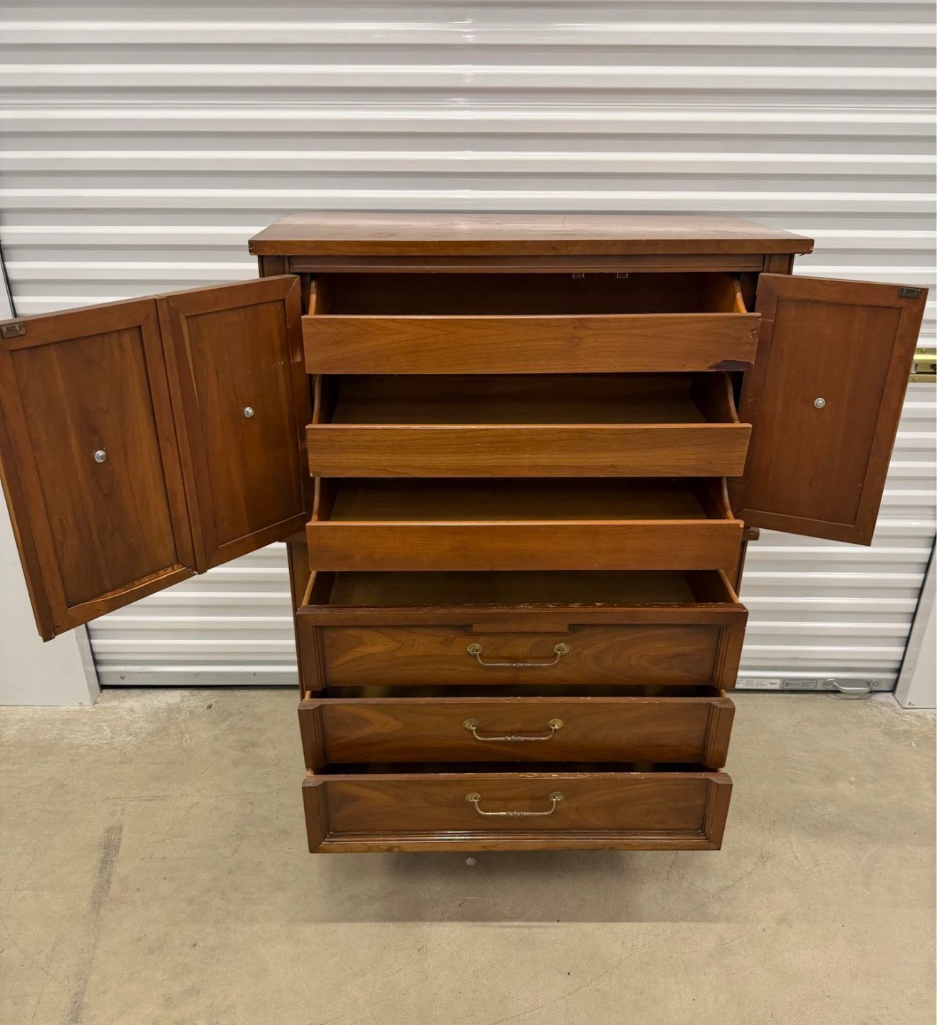 Vintage Wood Armoire Chest of Drawers - photo 4