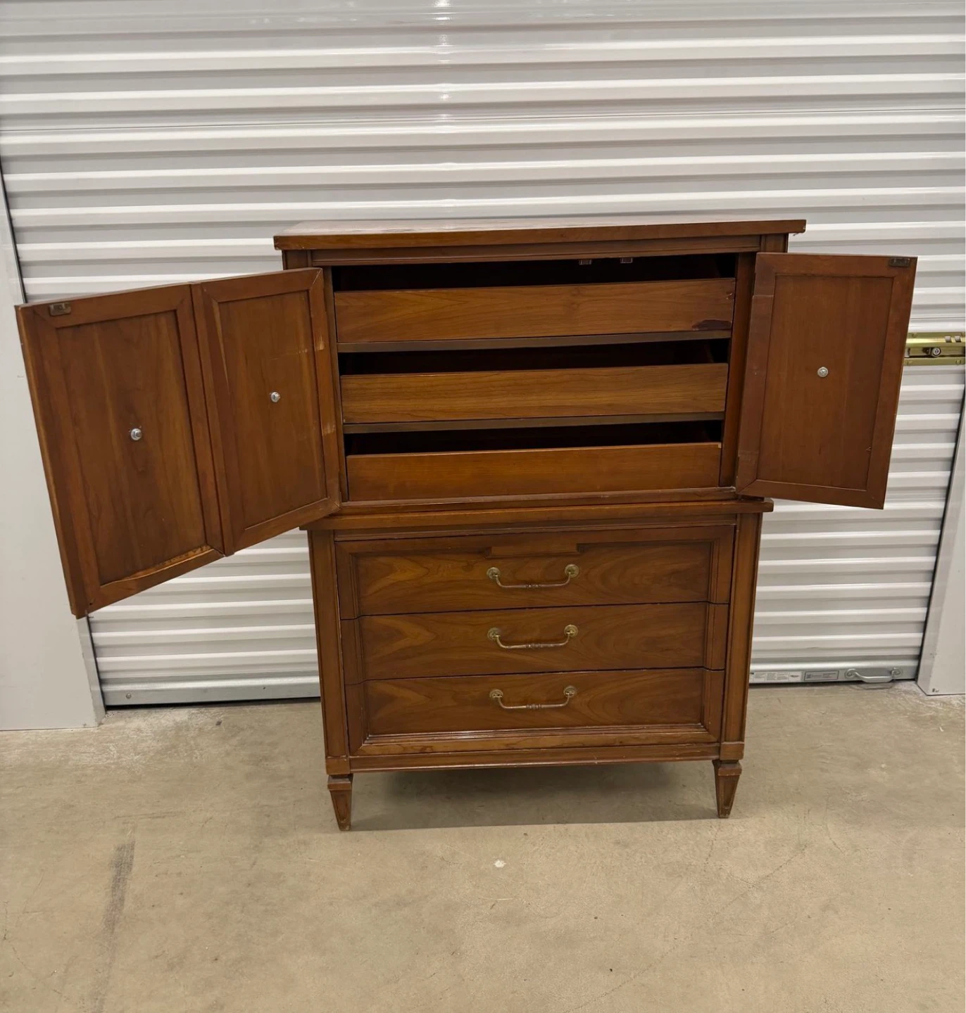 Vintage Wood Armoire Chest of Drawers - photo 5