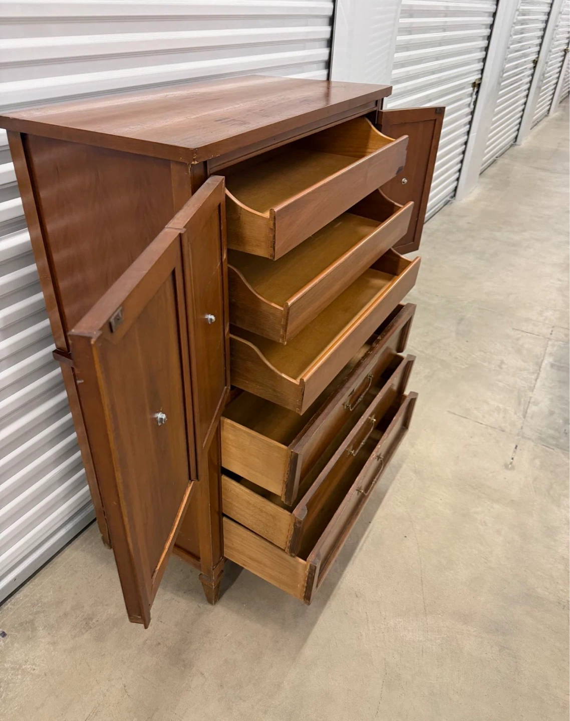 Vintage Wood Armoire Chest of Drawers - photo 3
