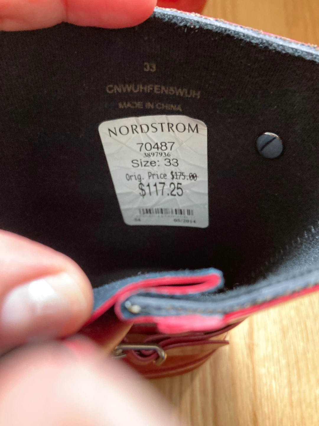 Burberry Red Nova Check Rain Boots Size 33 - photo 2