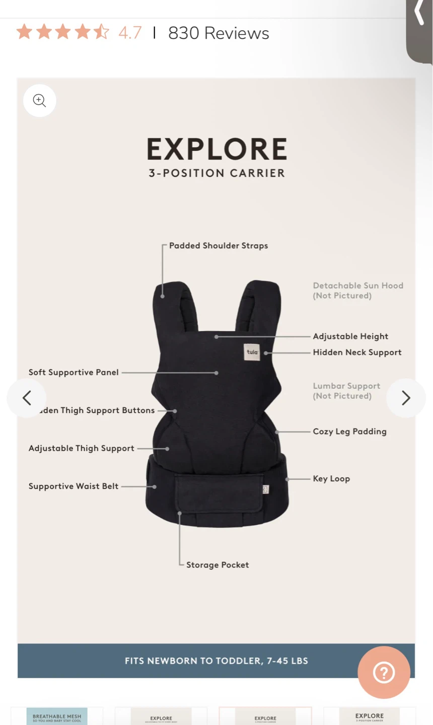 Tula Mesh Explore Baby Carrier - photo 3