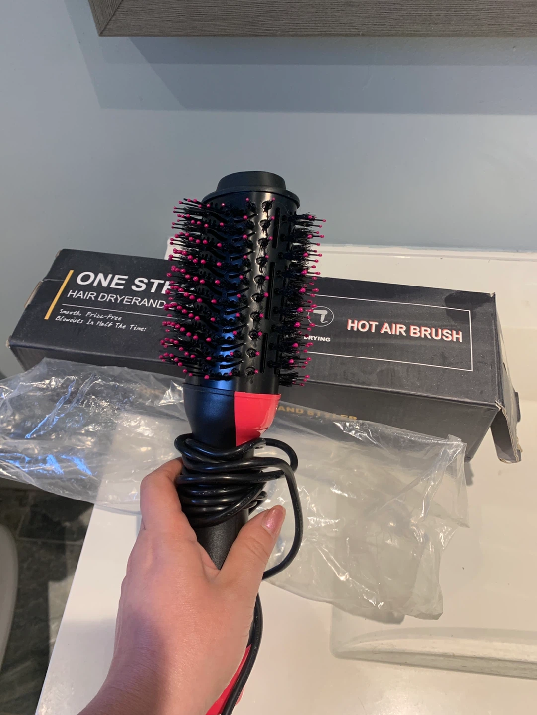 One Step Hot Air Brush Hair Dryer and Styler - photo 2