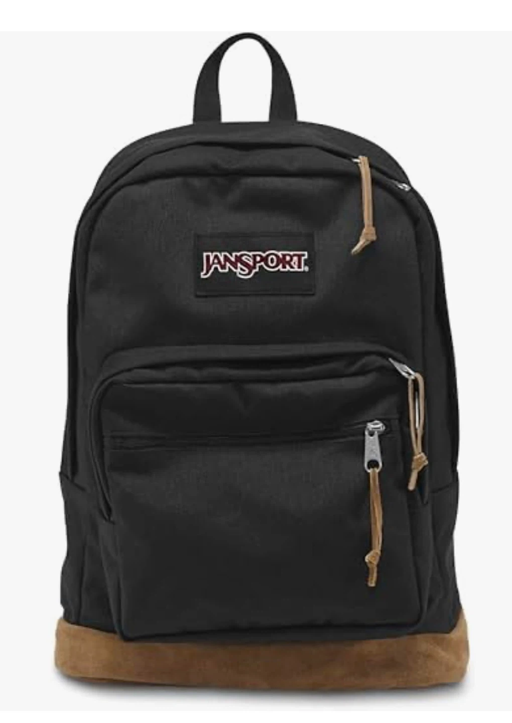Jansport Backpack - Black with Tan Suede Bottom
