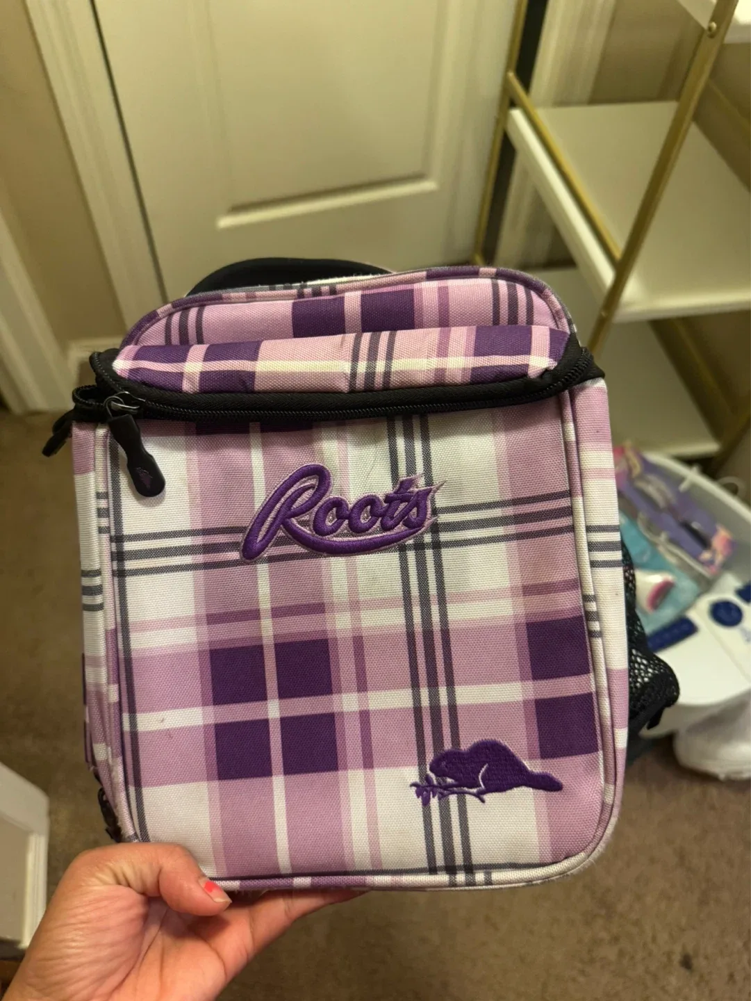 Roots Plaid Lunch Bag
