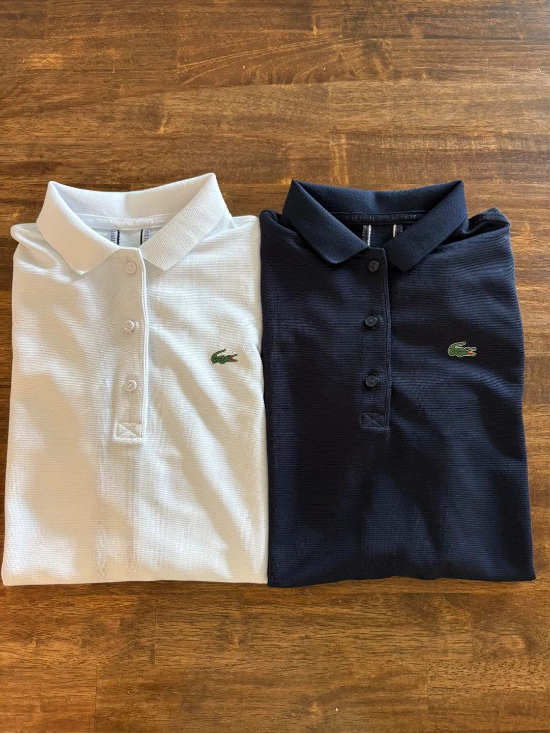 Lacoste Sport Polo Shirts (White & Navy, Size 36) x2