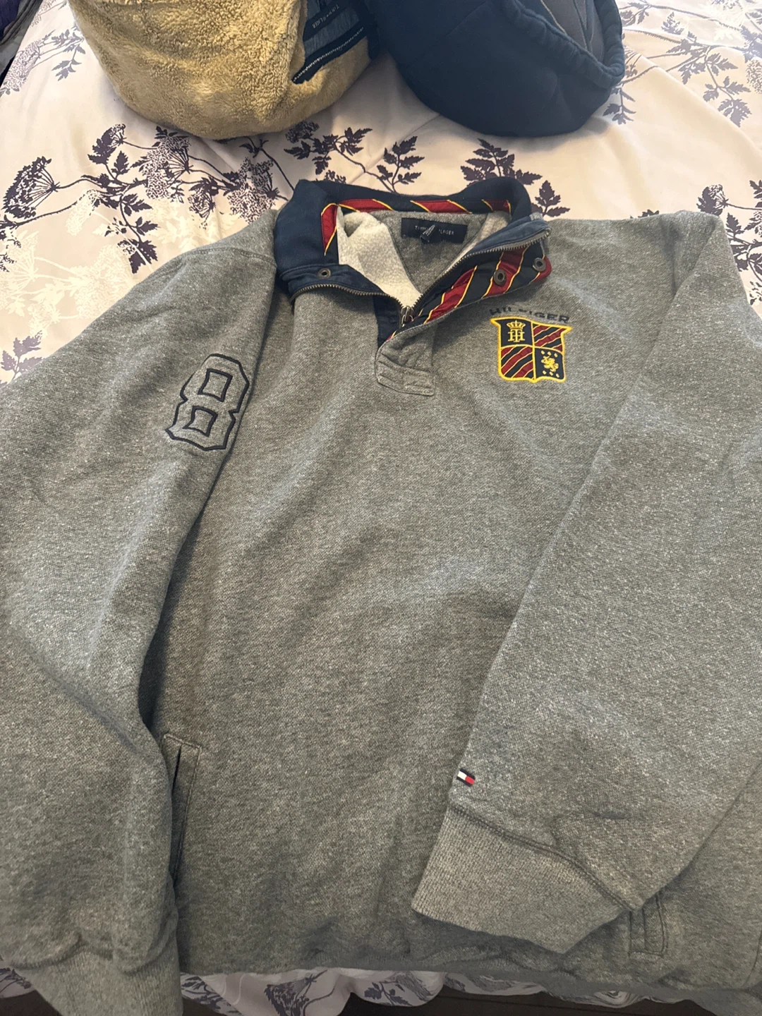 Tommy Hilfiger Grey Rugby Sweatshirt with Crest