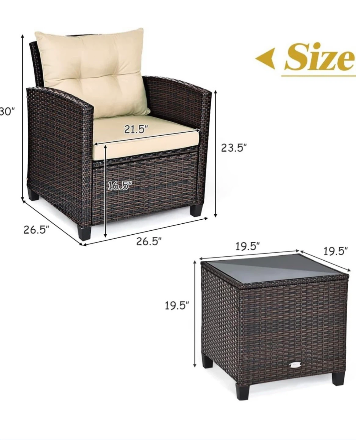 Brand New Patio Chair Set with Side Table - photo 3