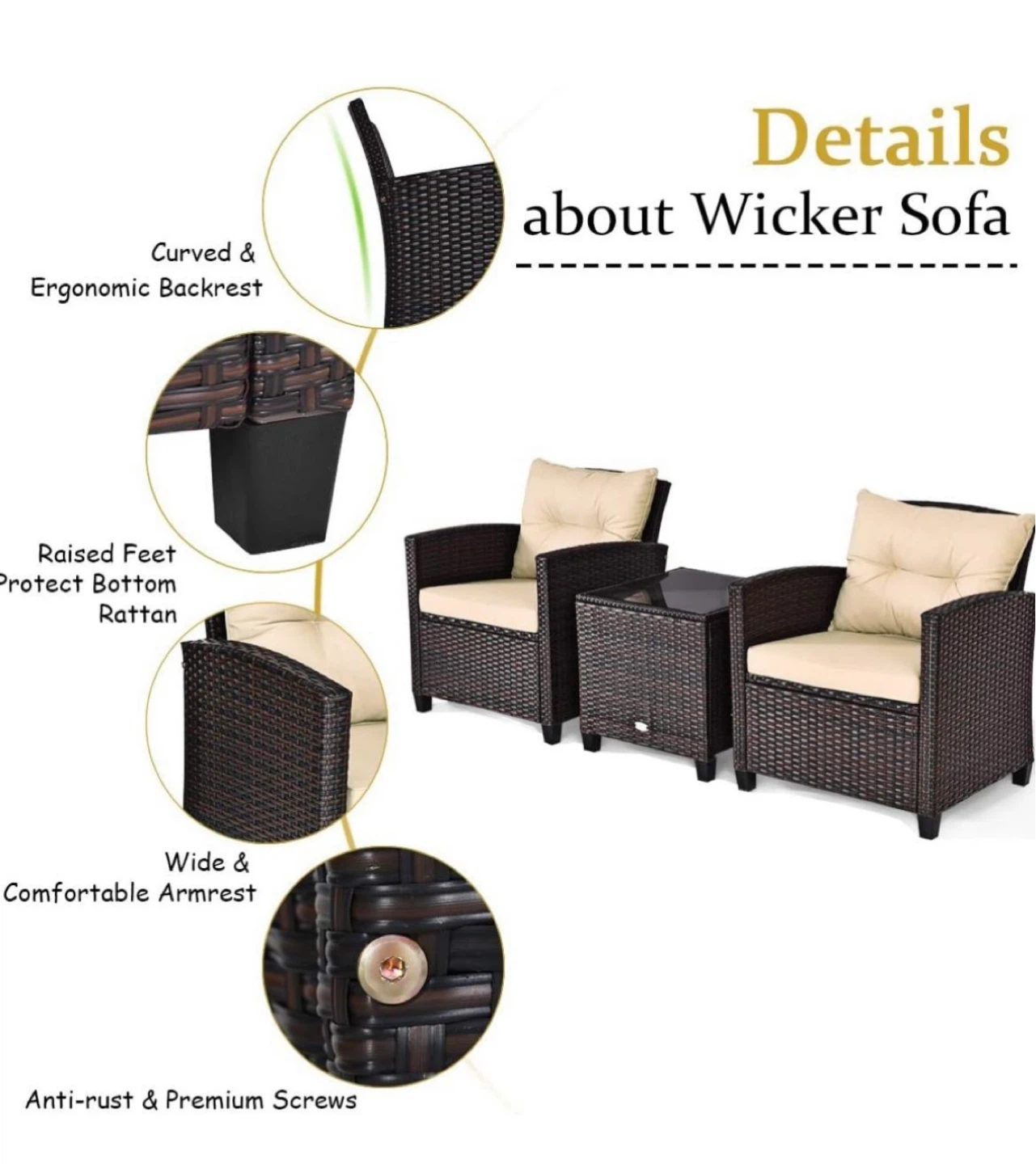 Brand New Patio Chair Set with Side Table - photo 4