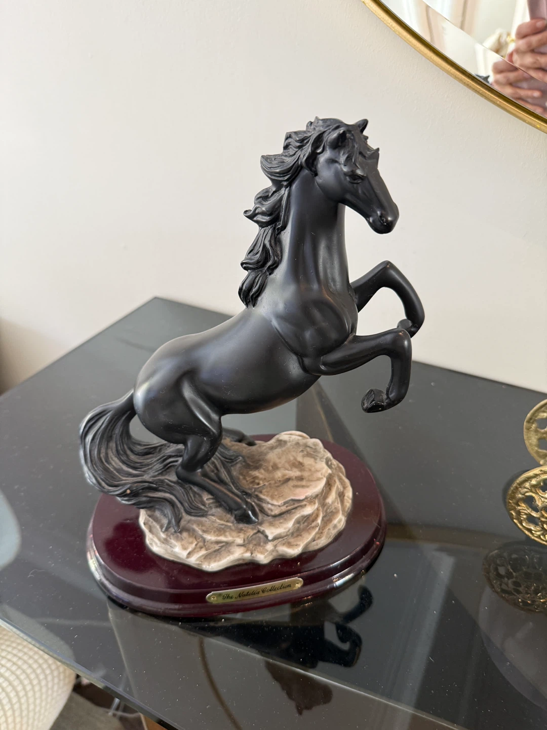 Black Horse Figurine on Base