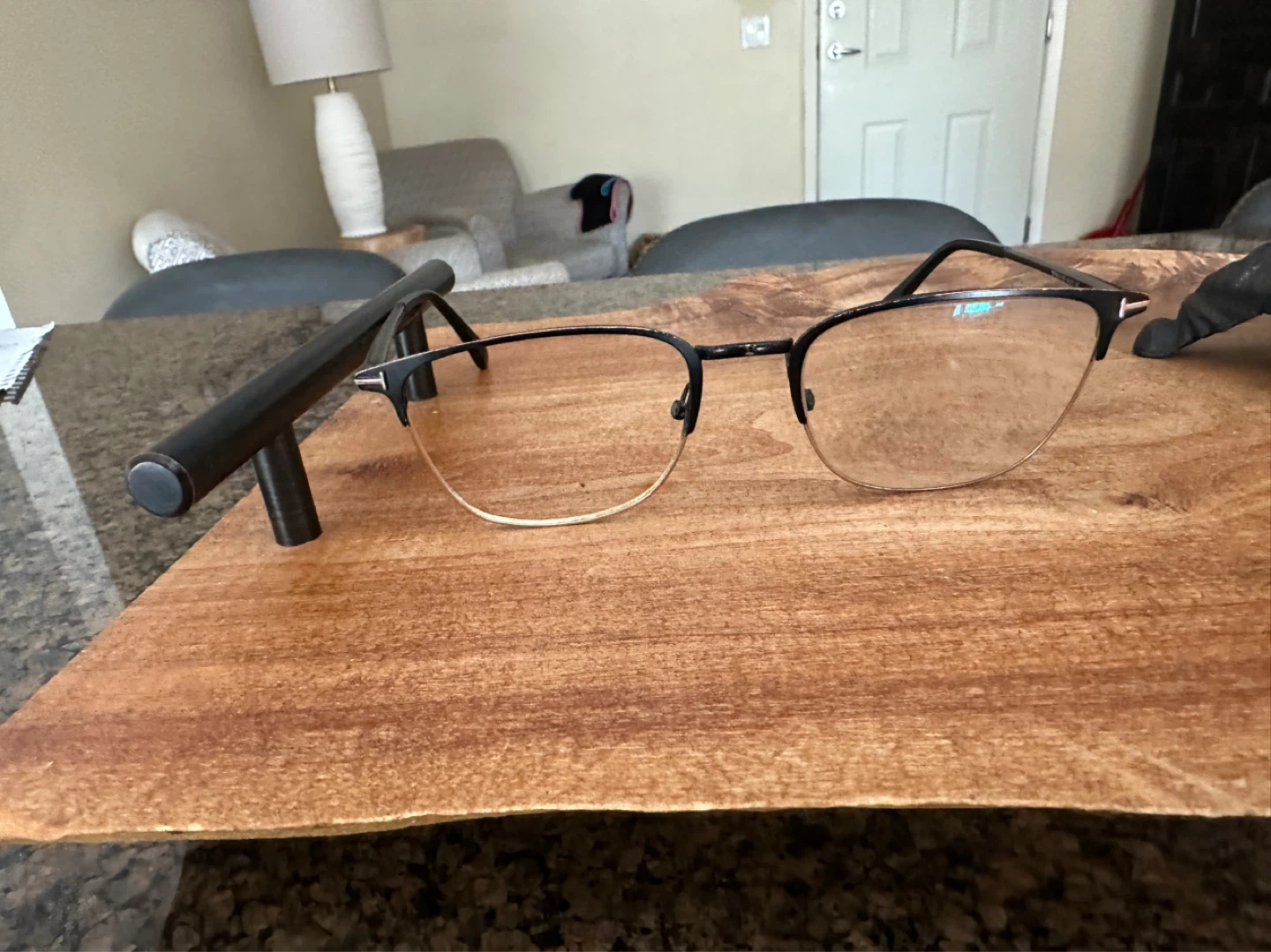 Men's Eyeglasses - Black and Gold Half-Rim