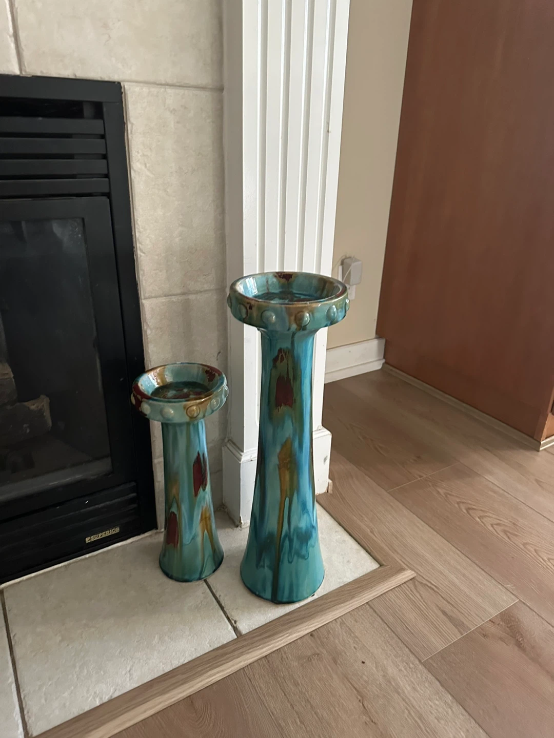 Set of 2 Ceramic candle holders