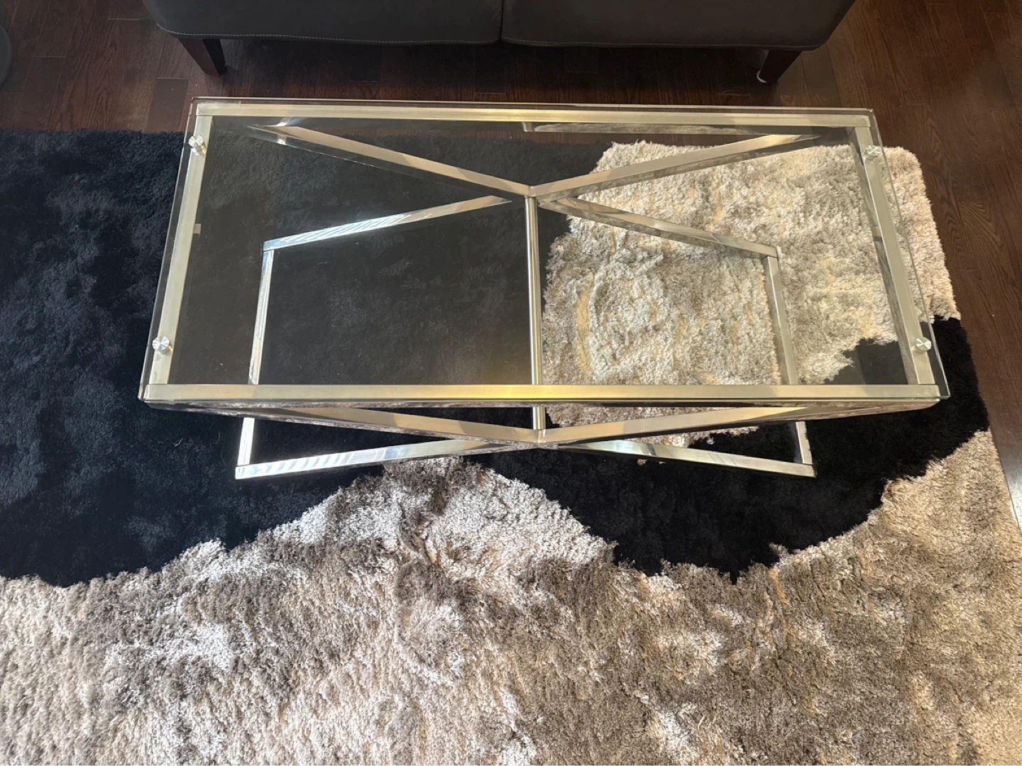 Glass and Chrome Coffee Table