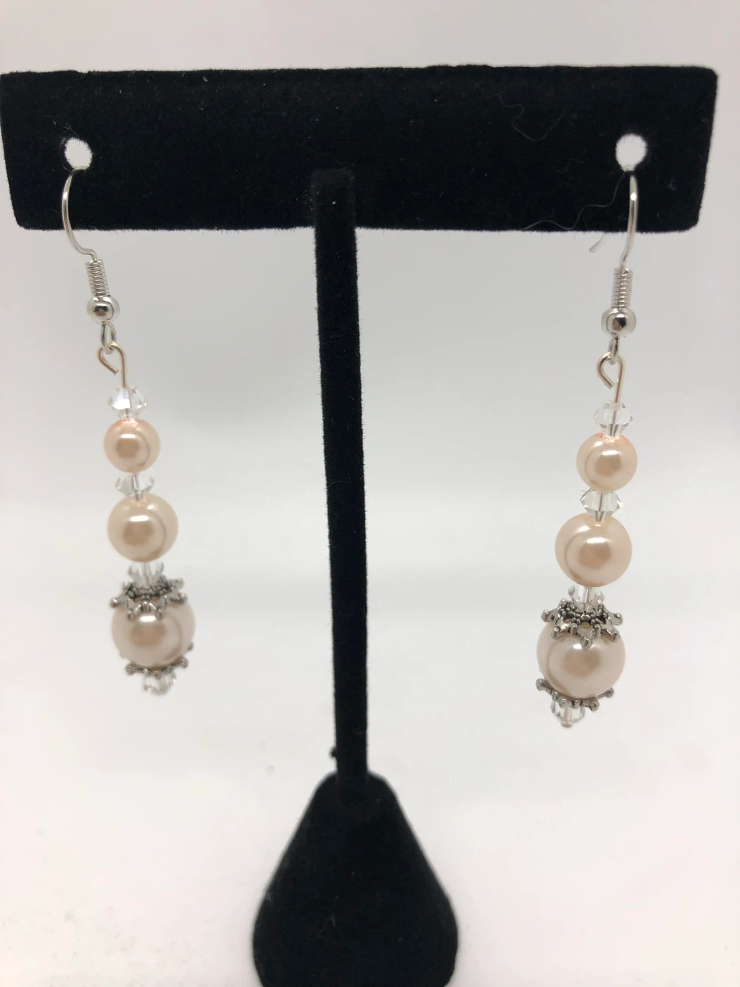 Pearl and Crystal Dangle Earrings