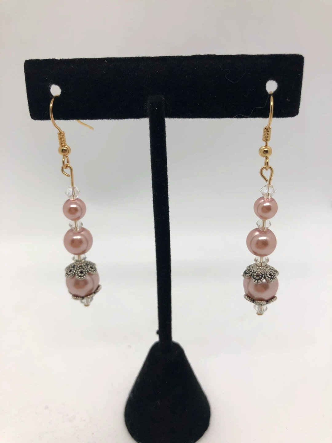 Pearl and Crystal Dangle Earrings - photo 2
