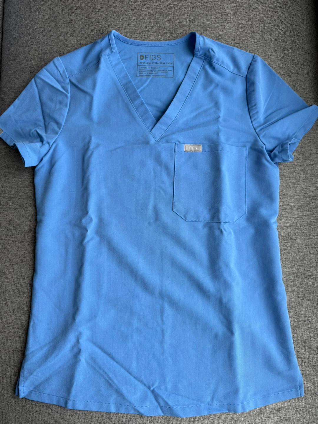 FIGS Scrubs Top and Pants Set - Ceil Blue