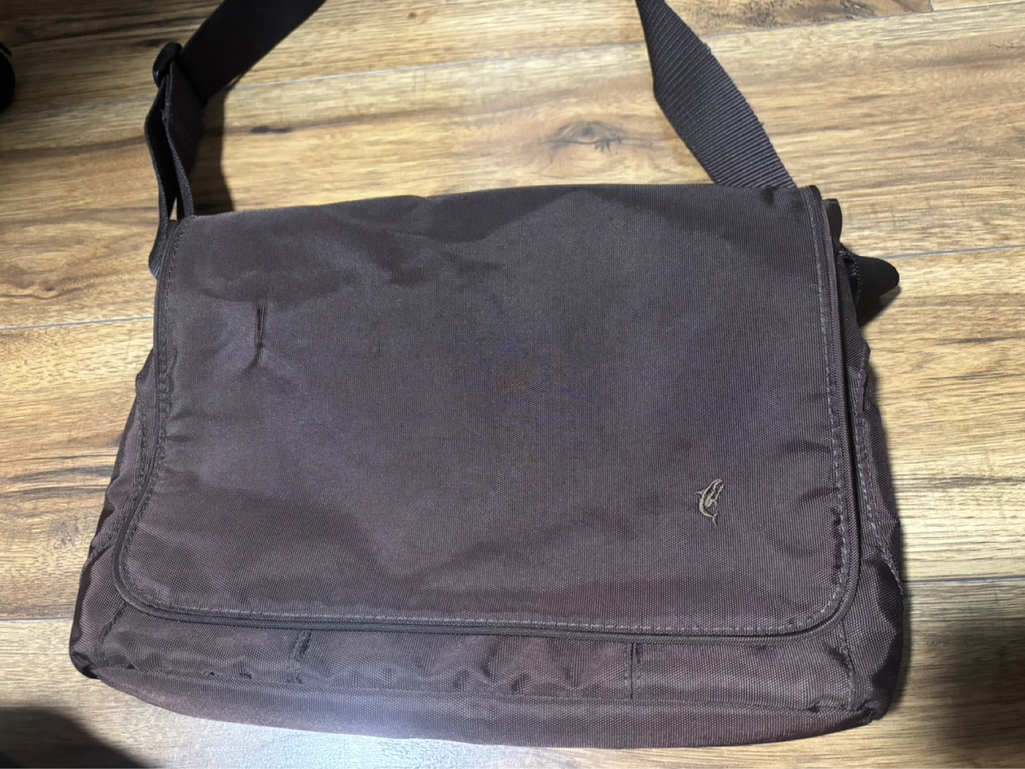 Brown Messenger Bag with Logo