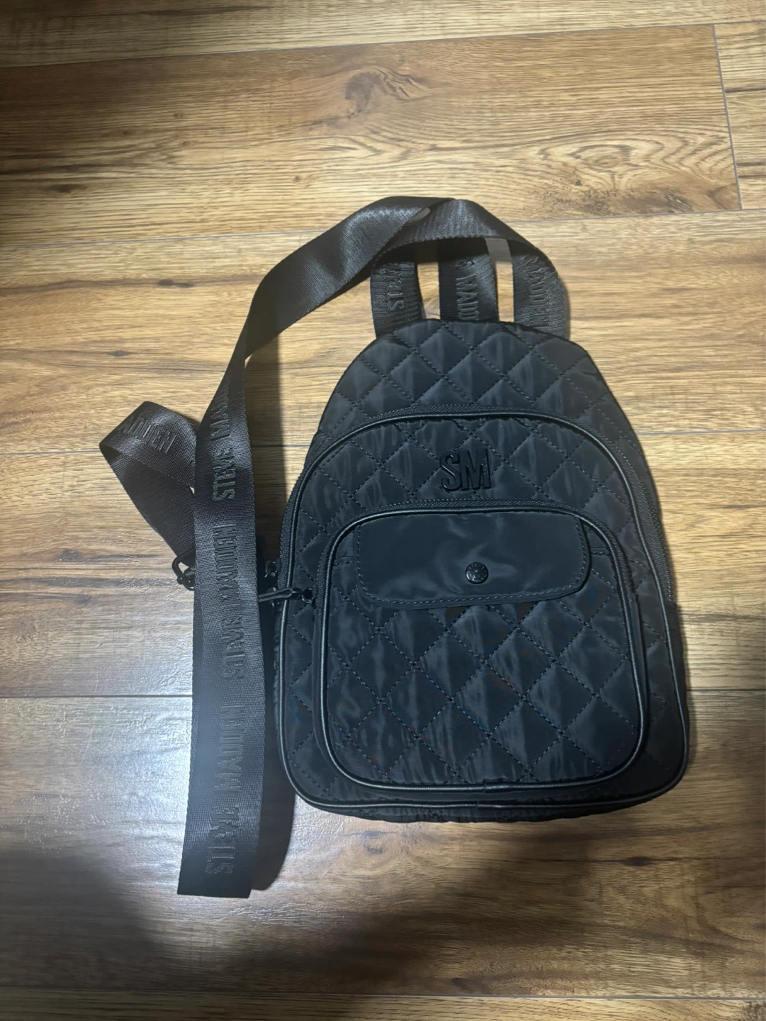 Steve Madden Quilted Black Mini Backpack