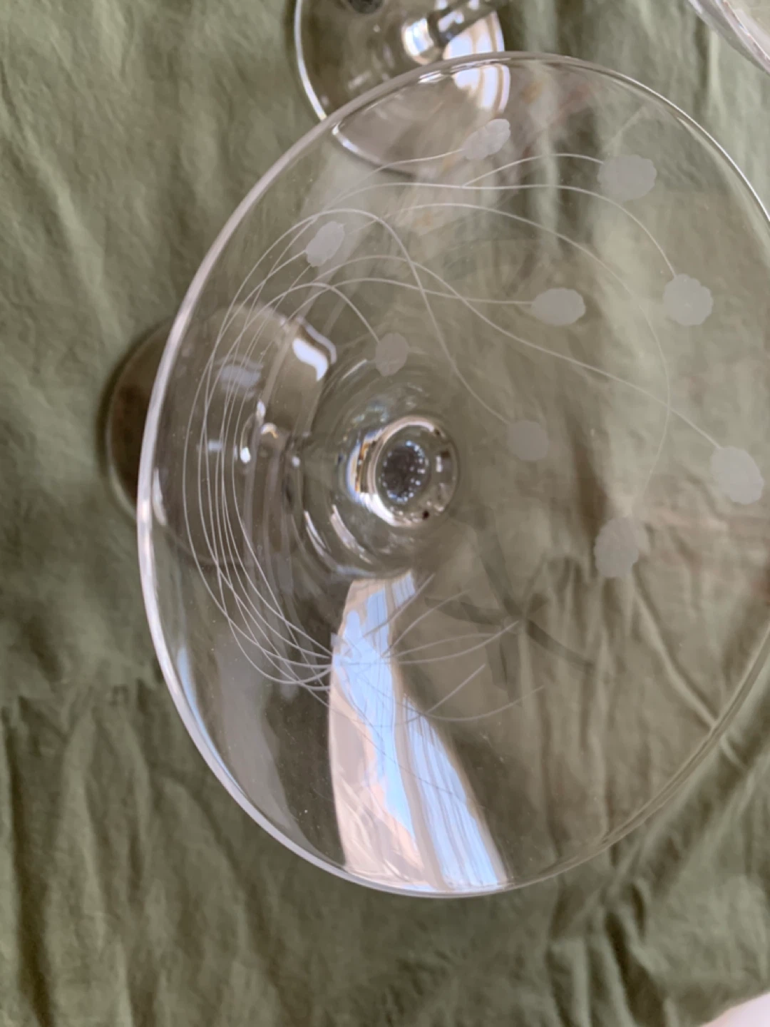 Set of 6 Etched Martini Glasses - photo 5