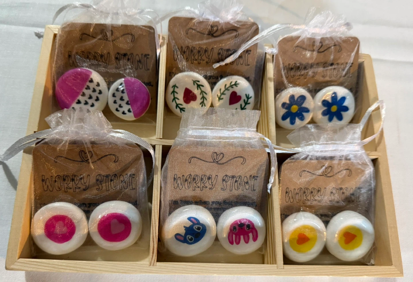 Hand-painted Worry Stones (Set of 2)