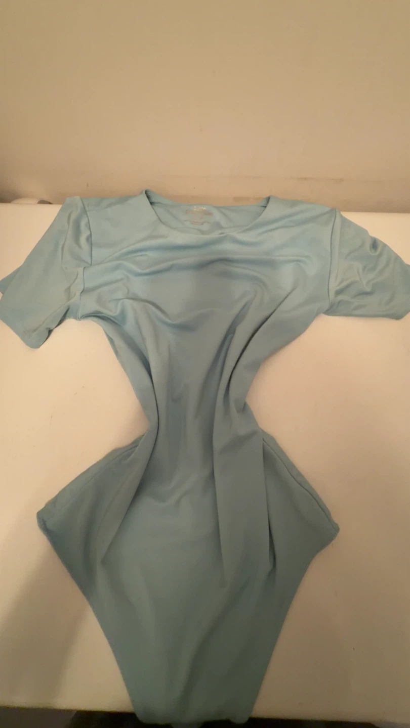 Light blue short sleeved body suit
