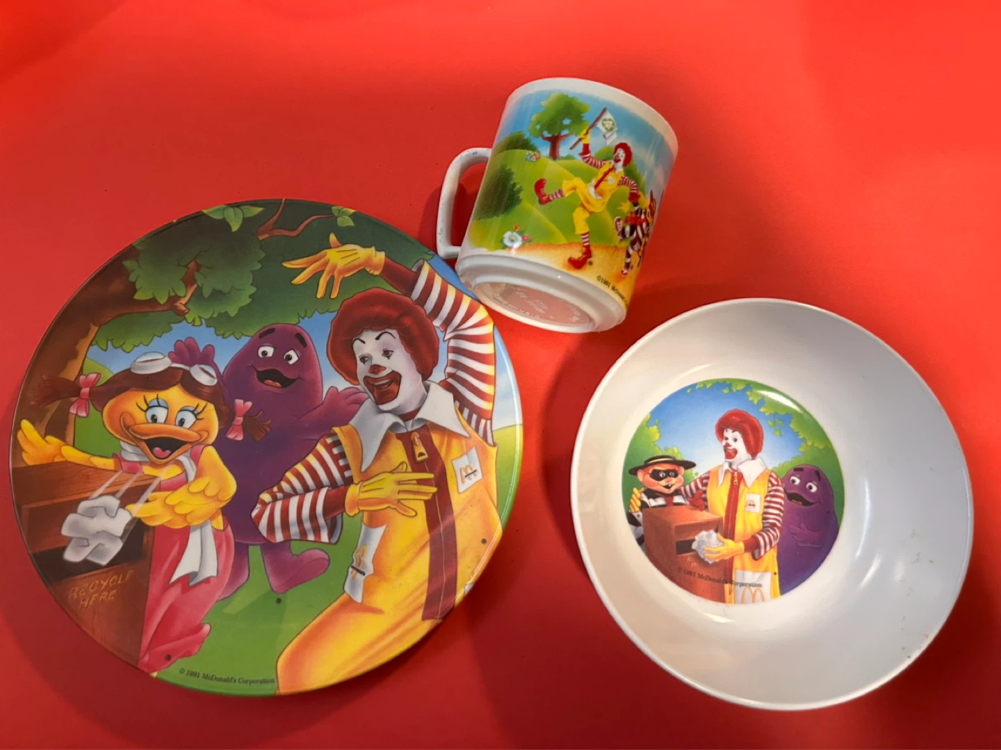 McDonald's Ronald McDonald & Friends Mug, Plate, and Bowl Set