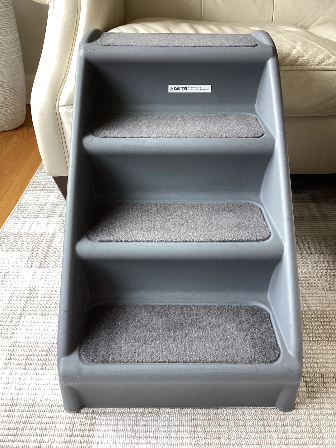 Grey 4-Step Pet Stairs