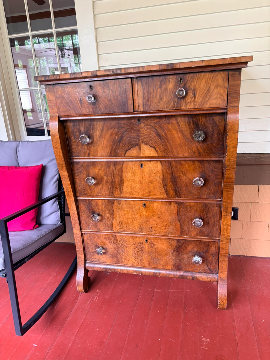 Antique Wooden Dresser with Mirror