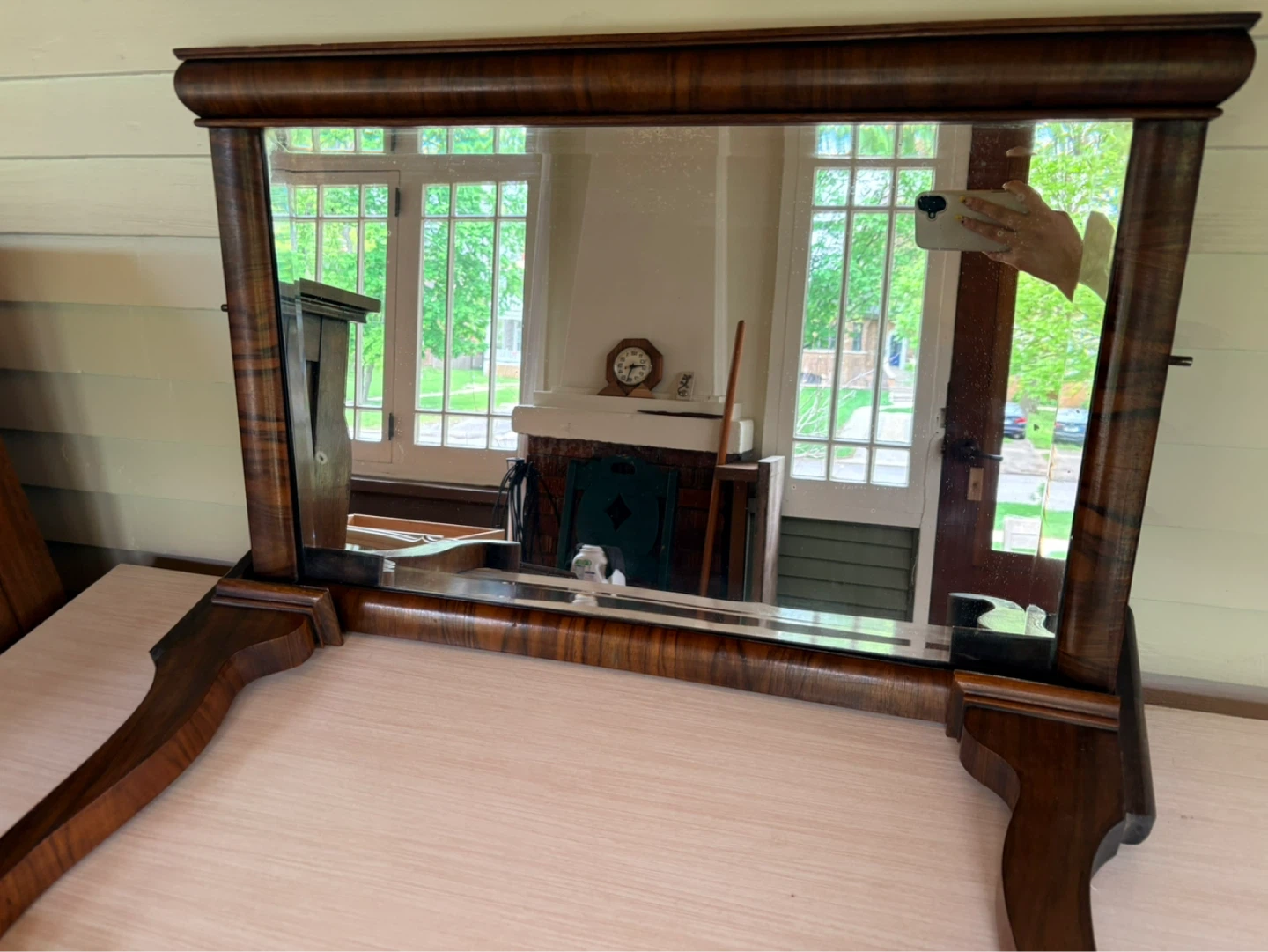 Antique Wooden Dresser with Mirror - photo 5