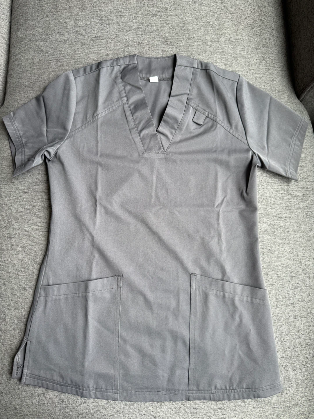 Grey Scrub Top and Jogger Pants Set