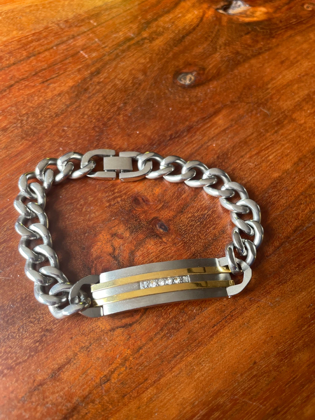 Men's Stainless Steel Bracelet with ID Plate