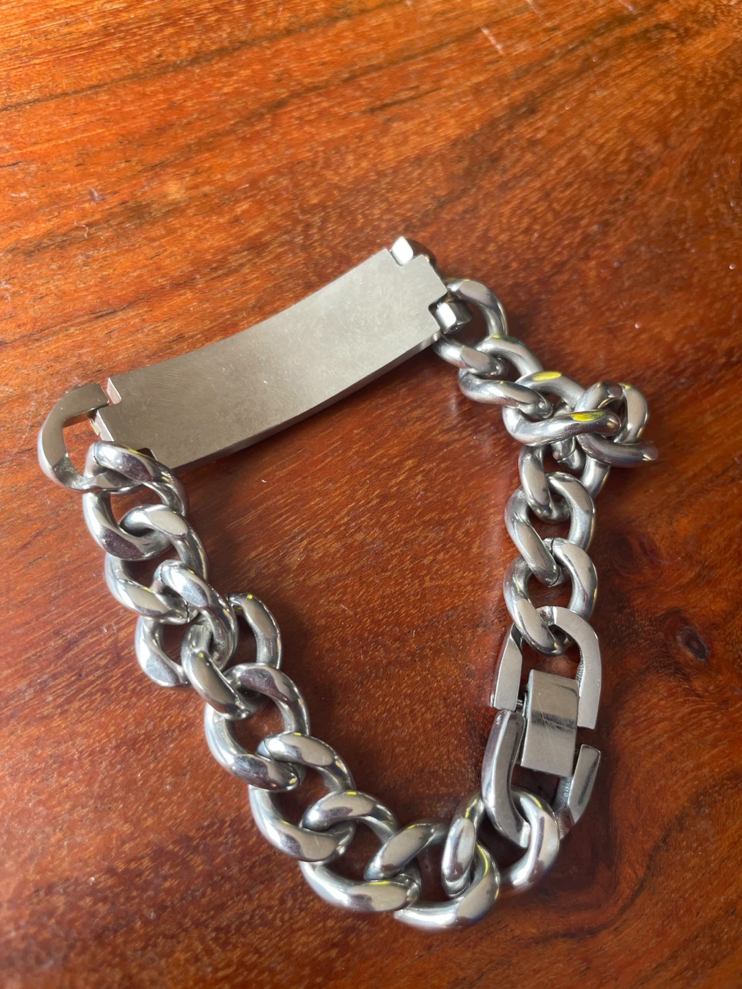Men's Stainless Steel Bracelet with ID Plate - photo 4